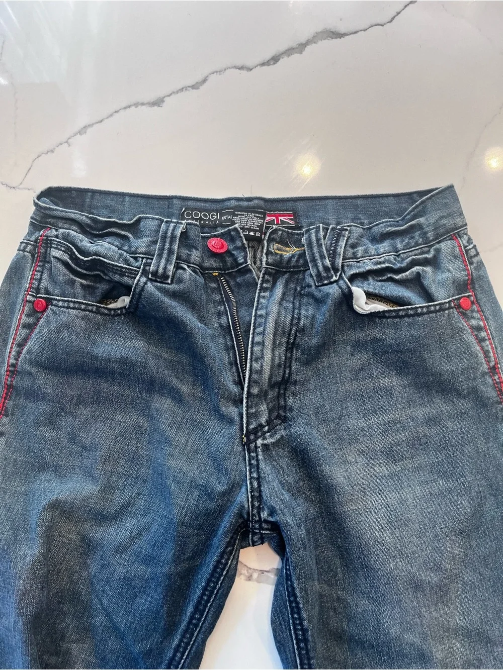 COOGI Men's Blue Straight Jeans with Embroidered Back Pockets